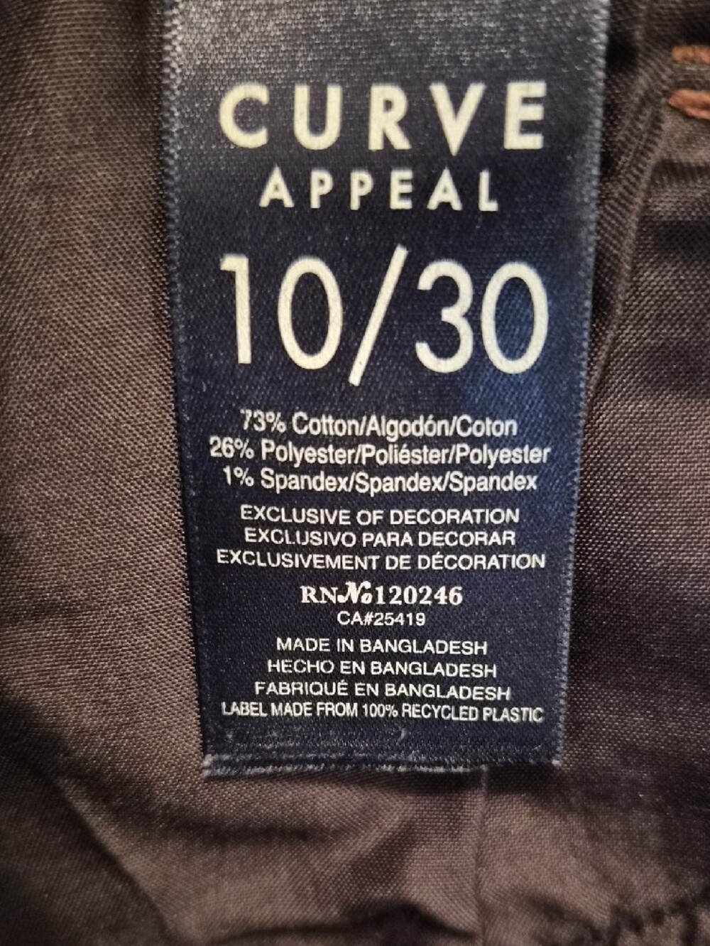 Curve Appeal High Rise Skinny Jeans w/ Comfort Waistband- Size 10/30 - Picture 6 of 7